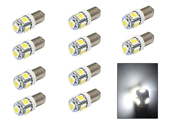 BA9S 10-pack 6000k Led med 5st SMD5050 chip T4W styling