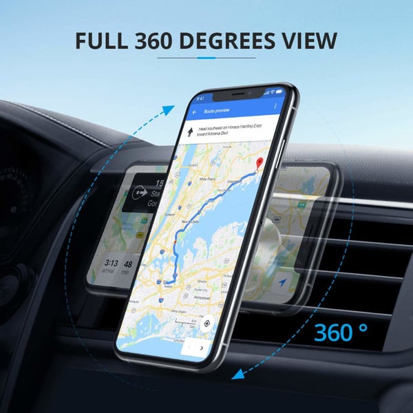 Universal magnetisk mobil holder til ventilatorrist 360 roterende
