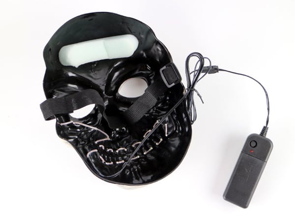 Mask dödskalle med Glowstrip Blå
