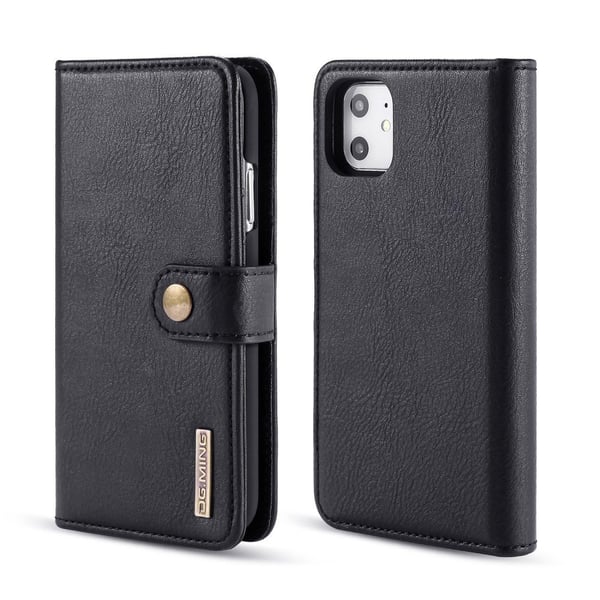 DG.MING iPhone 11 Split Lommebok - deksel I Lær - Svart