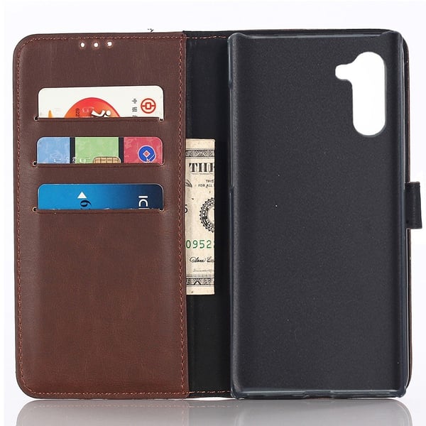 Crazy Horse Pung Etui til Samsung Galaxy Note 10 - Kaffe