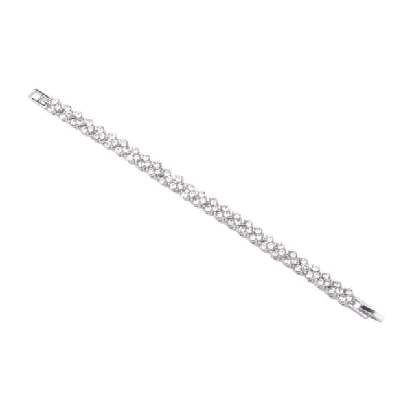 Klassisk Armbånd med Strass - Sølv