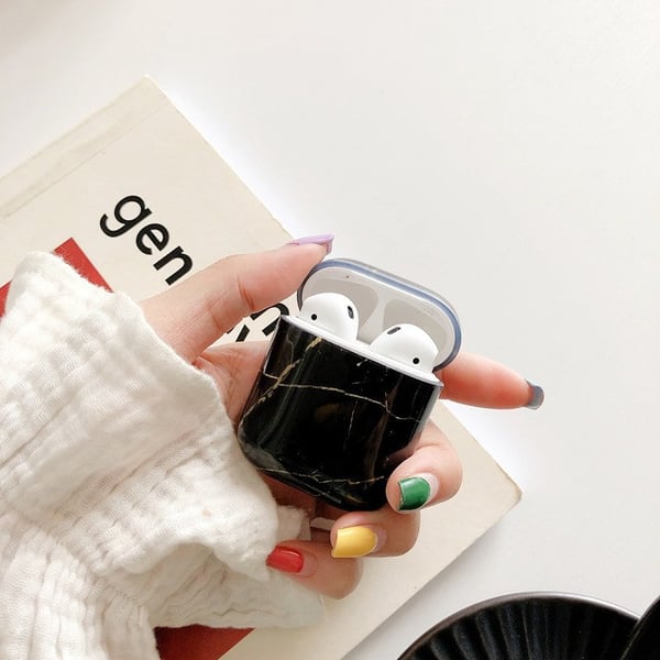 Beskyttelsesetui til AirPods - Sort Marmor