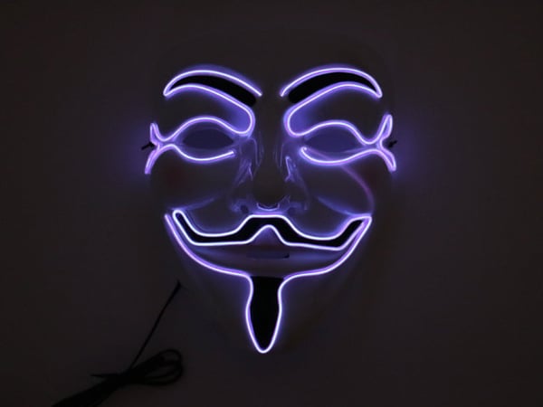 Mask Happy face med Glowstrip Lila glowstrip
