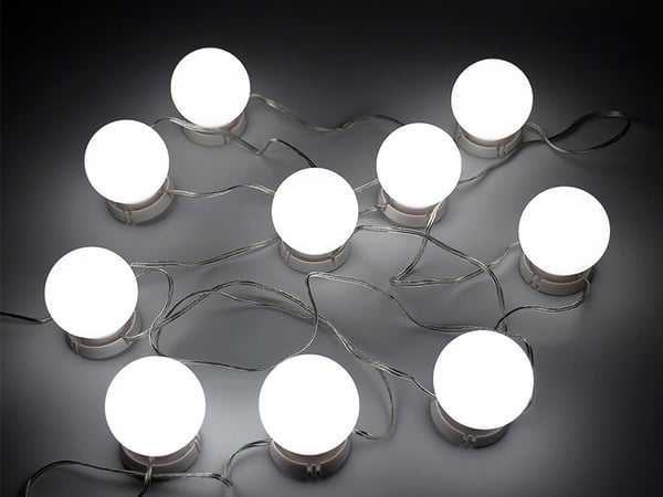 Sminkebordslampe med 10 LED-lys