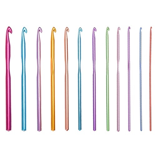 12-pack Heklenåler i forskjellige størrelser: 2mm - 8mm
