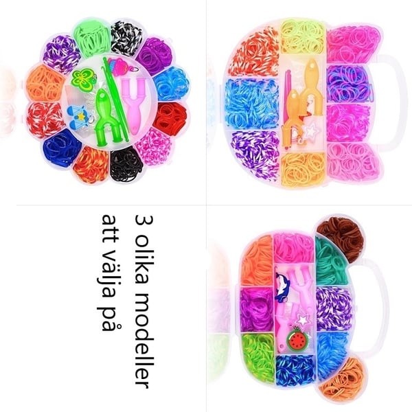 Loom Bands Kit - 600 kpl eri värejä ja useita lisävarusteita