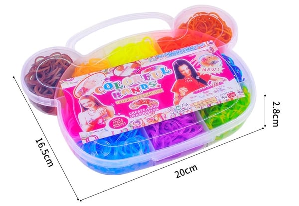 Loom Bands Kit - 600 stk i forskjellige farger og flere tilbehør