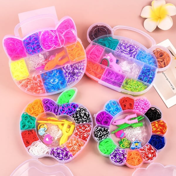 Loom Bands Kit - 600 stk i forskjellige farger og flere tilbehør