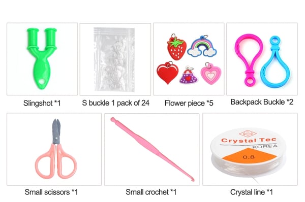 Loom Bands Kit - 1000 stk og massevis av perler og tilbehør.