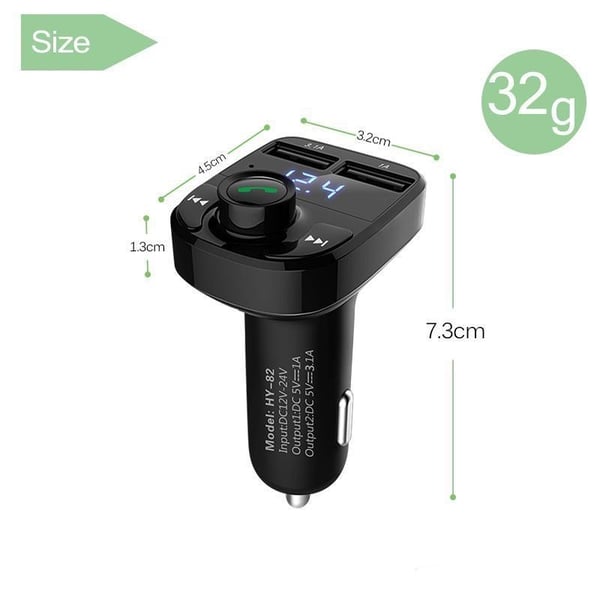2 pakke FM-sender X8 med bluetooth og håndfri