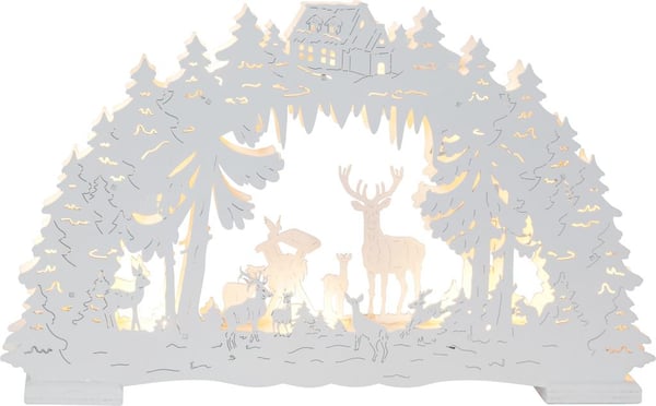 Pöytäkoriste Fauna-kynttelikkö, valkoinen