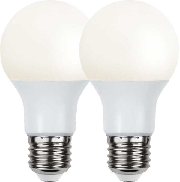 2 kpl LED-lamppu E27 A60 Opaali Basic 3000K.