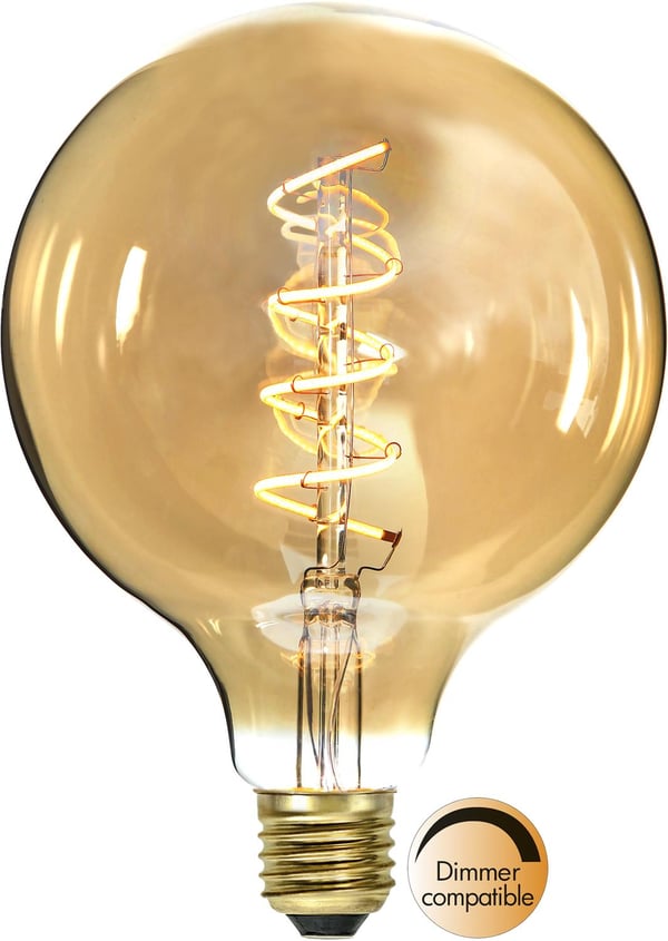 LED-LAMPE E27 G125 DECOLED SPIRAL AMBER