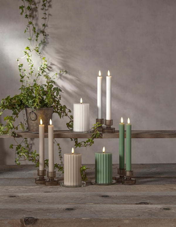 LED-KORISTEKYYNTILÄ FLAMME STRIPE BEIGE