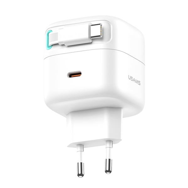 iPhone hurtigoplader kompatibel PD35W - Dual Port GaN med udtrækkeligt kabel