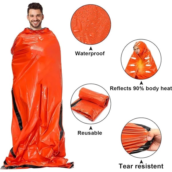 4 stk Udendørs Emergency Vandtæt Termisk Sovepose - Camping Survival Bivvy Sack