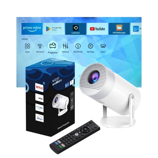 Projektor 4k Android 12 Dual Wifi6 300 Ansi Bt5.0 1080p 1280*720p - MG50