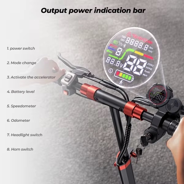 iScooter iX5s 11-tums terräng elektrisk skoter, 1000W motor, maxhastighet 45km/h, räckvidd 65km, 48V15Ah batteri