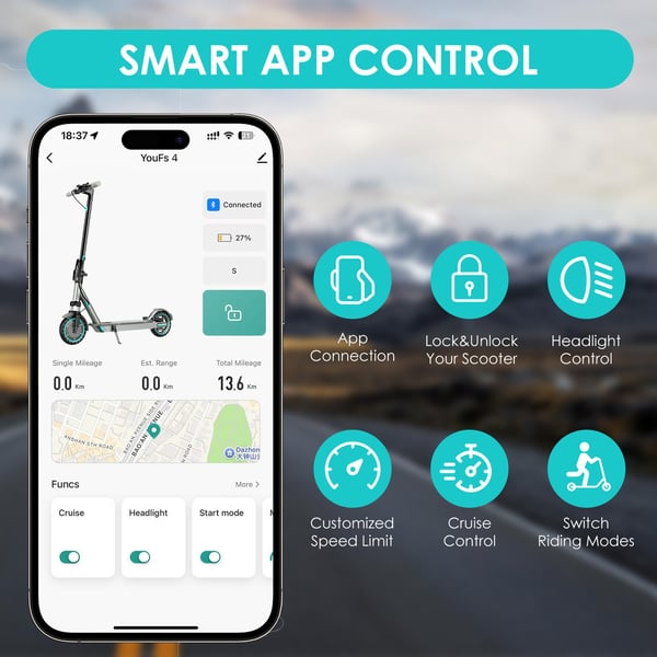 2026 - OOK-TEK V8 PRO affjedring KickScooter El-løbehjul - 30 km/t elcykel