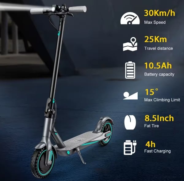 2PACK - 2025 - OOK-TEK V8 KickScooter Elsparkcykel - 30 km/t elcykel Electric Scooter