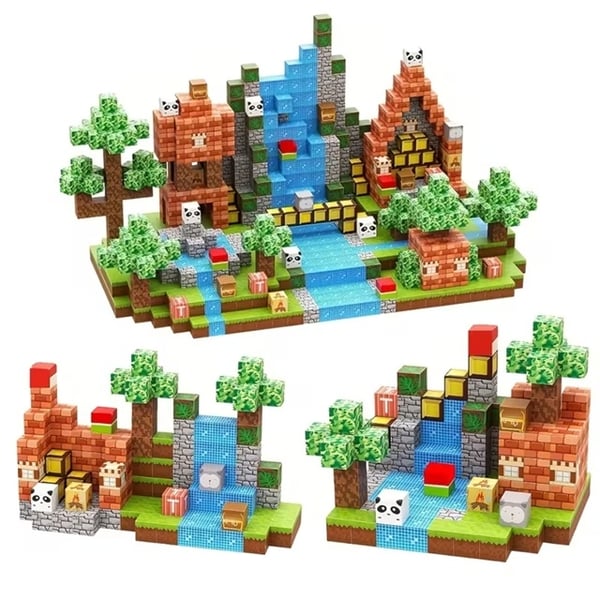 300 stk. Magnetiske Byggeklodser – Legetøjsgave til Børn – Leg som Minecraft eller Roblox – Magnetiske Byggeklodser til Børn – DIY byggesæt til kreati