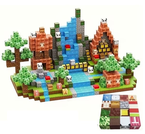 300 stk. Magnetiske Byggeklodser – Legetøjsgave til Børn – Leg som Minecraft eller Roblox – Magnetiske Byggeklodser til Børn – DIY byggesæt til kreati