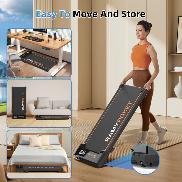 Treadmill Walking Pad – 3-i-1 løbe- og gåbånd til hjemmet mini løbebånd med 9 % hældning – 2.5HP motor (1–8 km/t)