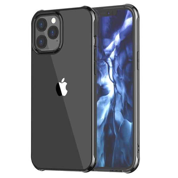 C4U® etui til iPhone 12 / 12 Pro ShockBlack - Slank stødabsorberende