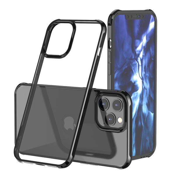 C4U® etui til iPhone 12 / 12 Pro ShockBlack - Slank stødabsorberende