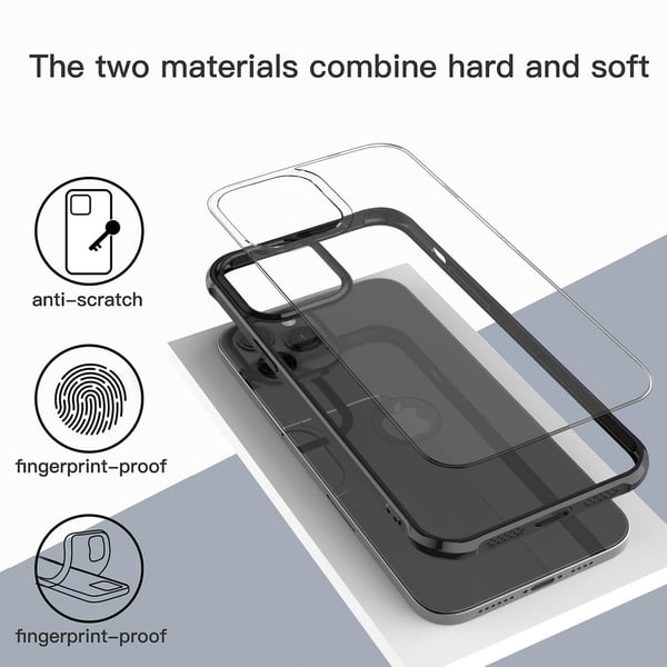 C4U® etui til iPhone 12 / 12 Pro ShockBlack - Slank stødabsorberende