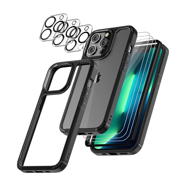 iPhone 14 Pro Max -yhteensopiva [9-PACK] karkaistu lasi + linssi + kuori