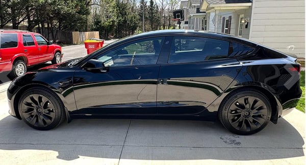 4-Pack Navkapslar Turbin kompatibla med Tesla Model 3 - 18tum