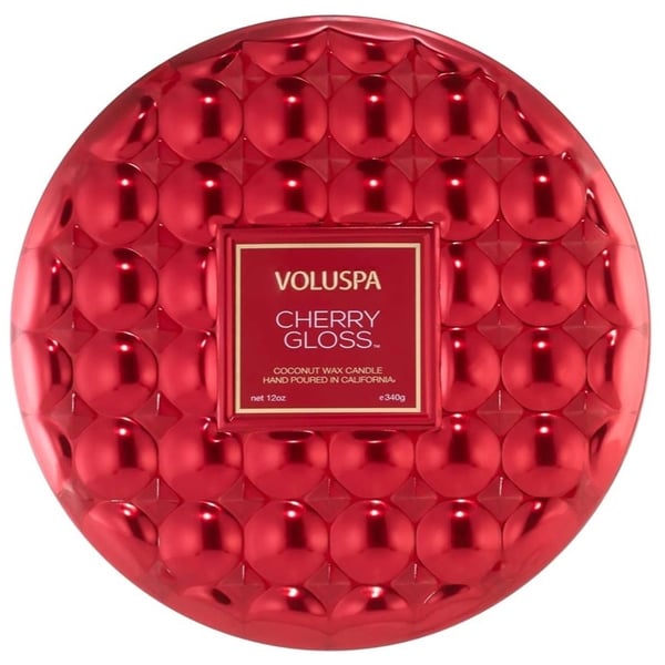 Voluspa 3-Wick Candle Decorative Tin Cherry Gloss 340g Voluspa 3-Wick Candle Decorative Tin Cherry Gloss 340g