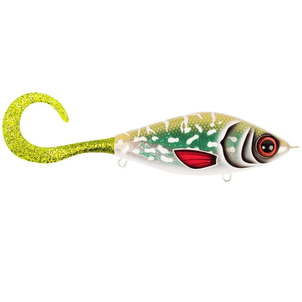 Strike Pro Guppie Jr, 11cm, 70g - Glitter Pike - Green / Gold Glitter