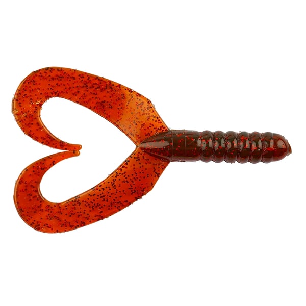 Big Bite Baits Twin Tail Grub Motor Oil Fire 7cm, 10-pakning