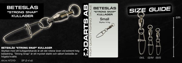 Darts Beteslås Strong Snap Kullager Medium