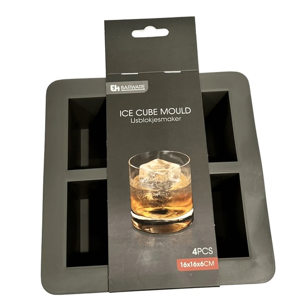 Isterning Stor 4-rums Grå firkant 16x16x6 cm