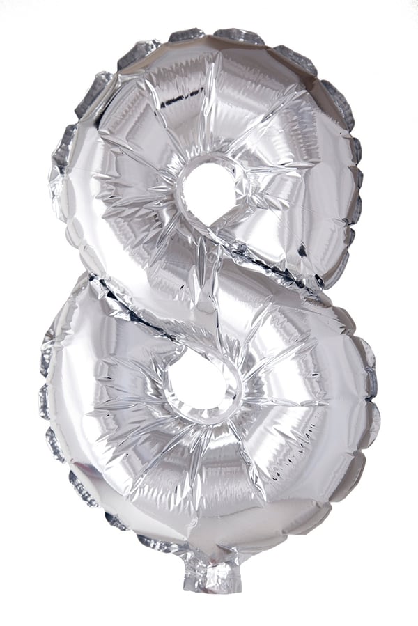 Ballong Siffra 8 Silver 86 cm