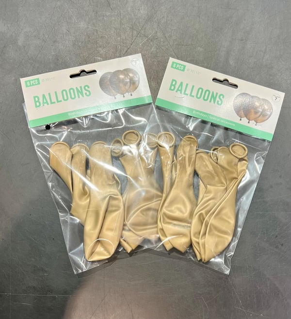 Ballong Blank Guld Spegelballong 6-pack 30 cm Latex