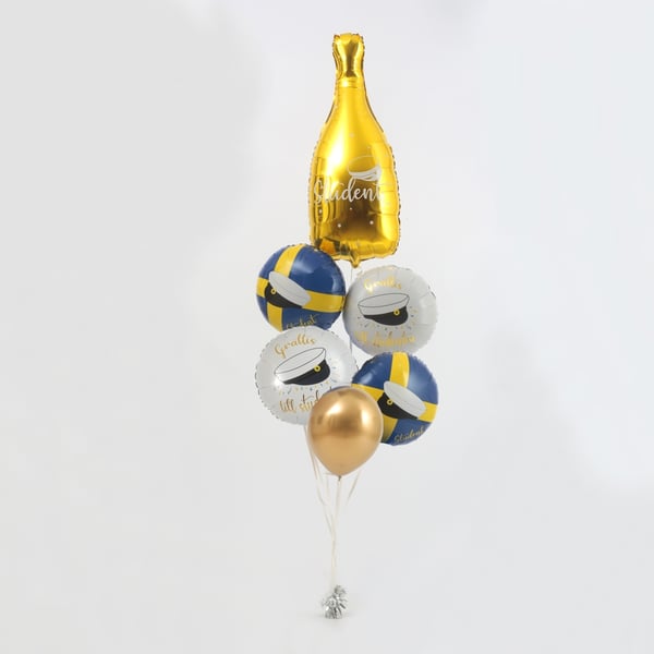 Ballong Blank Guld Spegelballong 6-pack 30 cm Latex