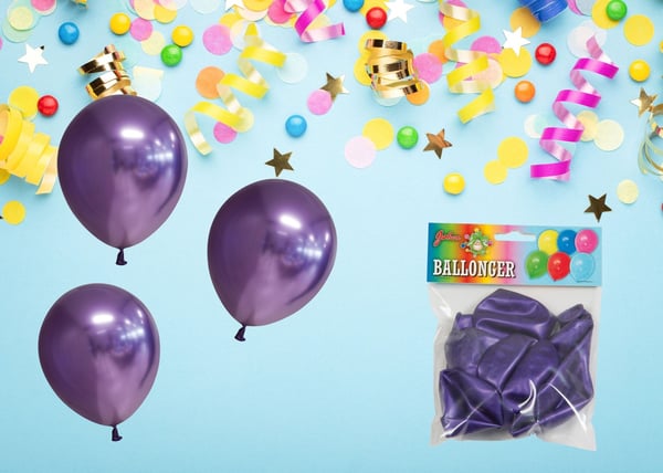 Ballong Blank Lila Spegelballong 6-pack 30 cm Latex