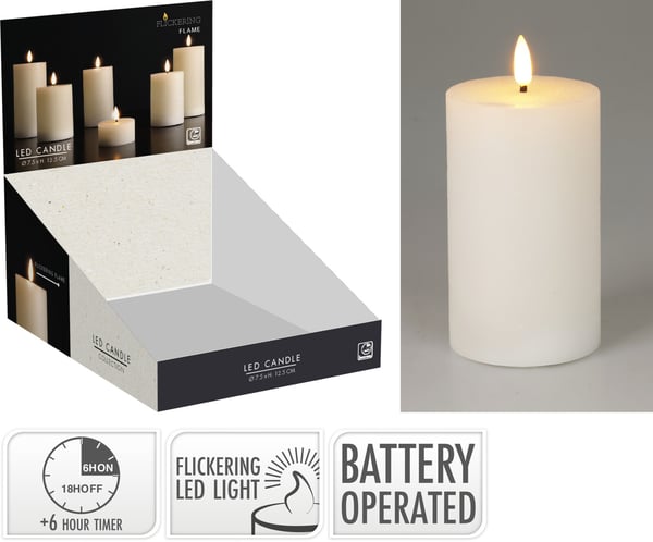 Ljus LED vitt 7,5x12,5 cm timer