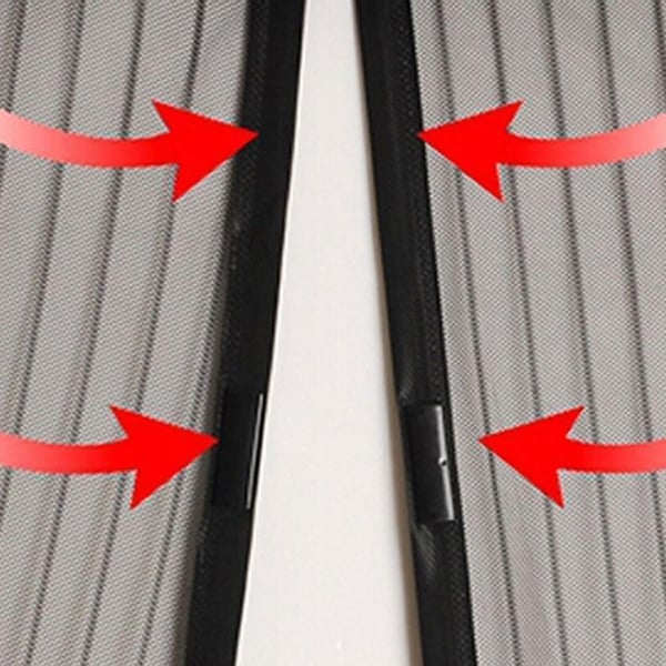 Insektnetdør 100x220 insektbeskyttelse sort magnet myggenet