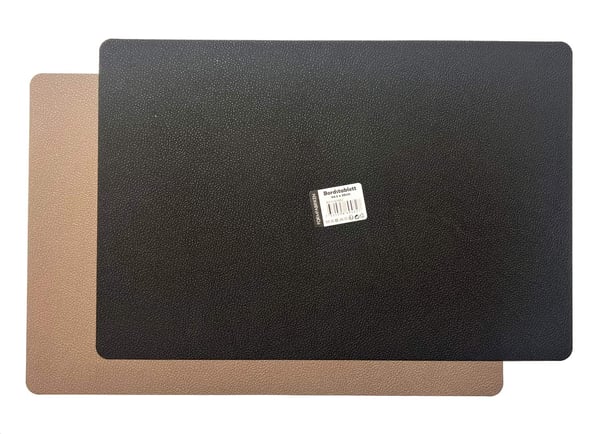 Underlägg Läderlook Brun/Svart 4-pack