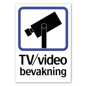 Klistermærker TV/Videoovervågning A4 kamera
