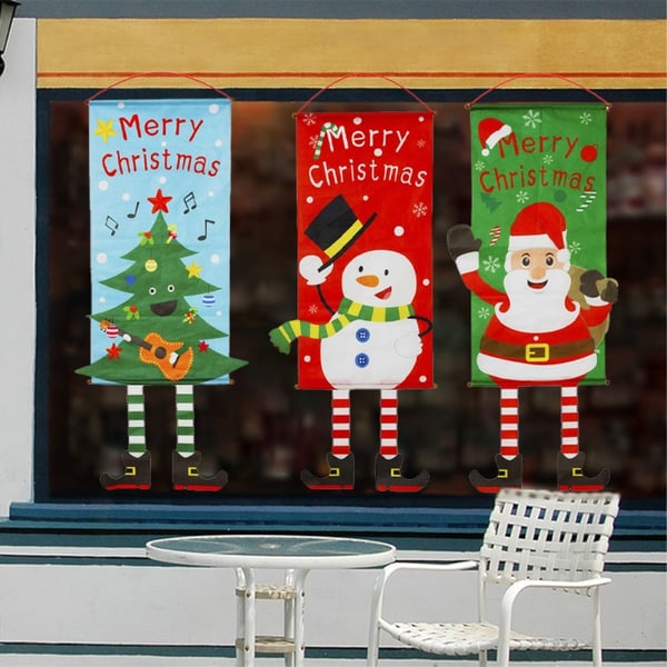 God jul flagg jul hengende banner dørdekor - juletre