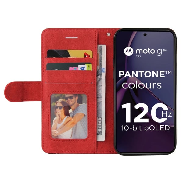 KT Lommebok - deksel til Motorola Moto G84 - Rød