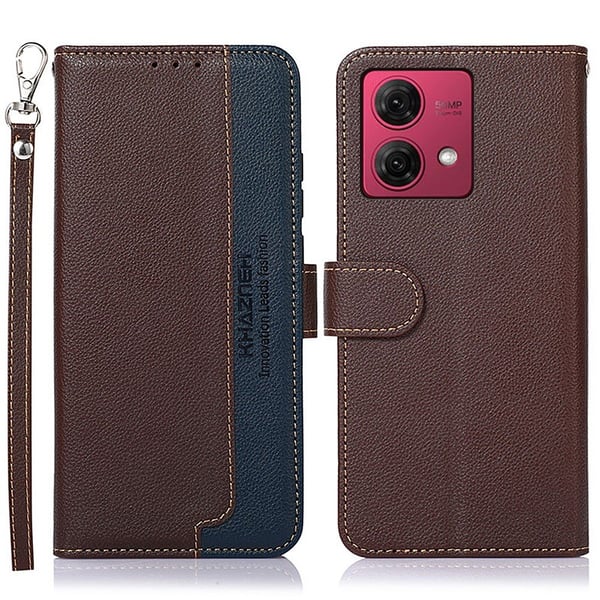 Motorola Moto G84 5G KHAZNEH Lommebok - deksel - Brun/Blå