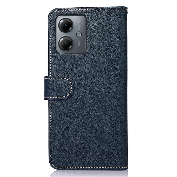 Motorola Moto G14 KHAZNEH Lommebok - deksel - Blå/Brun